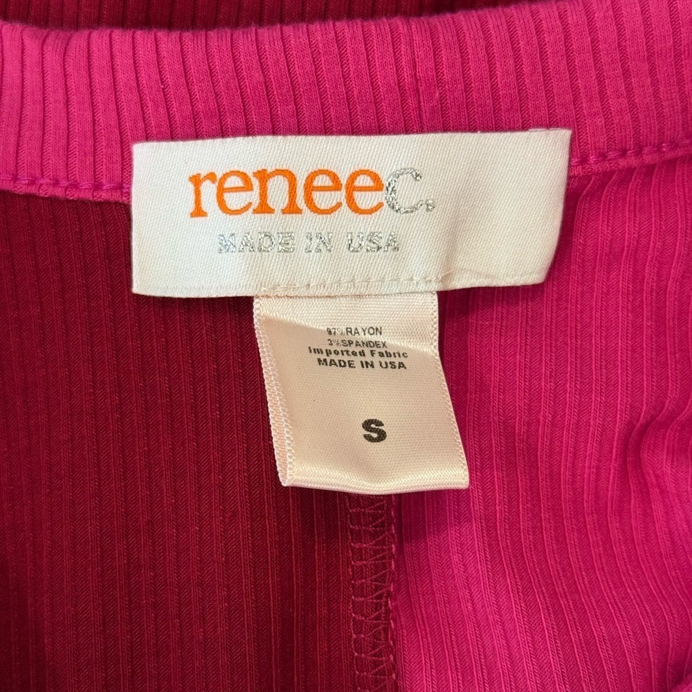 Renee C. Long Sleeve Red & Pink color block cardigan midi Dress - Picture 4 of 5